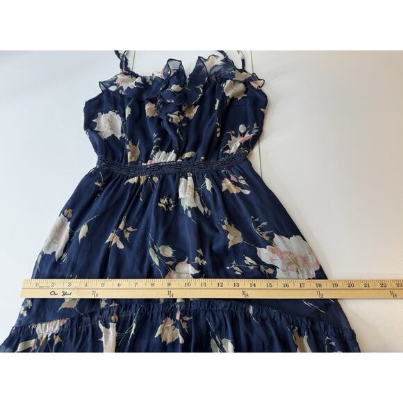 Abercrombie & Fitch Tiered Maxi Dress Womens S Navy Floral Cottagecore Feminine - Picture 8 of 9